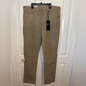 Levi's Men's 502 Regular Taper Corduroy Pants in Taupe 36x34 NWT